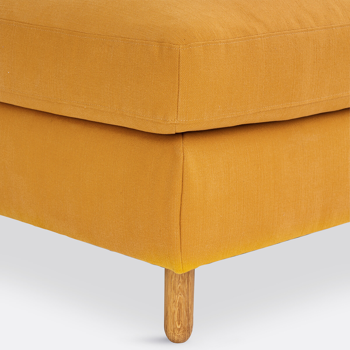 Pouf cotone/lino, Loméo giallo senape, LA REDOUTE INTERIEURS