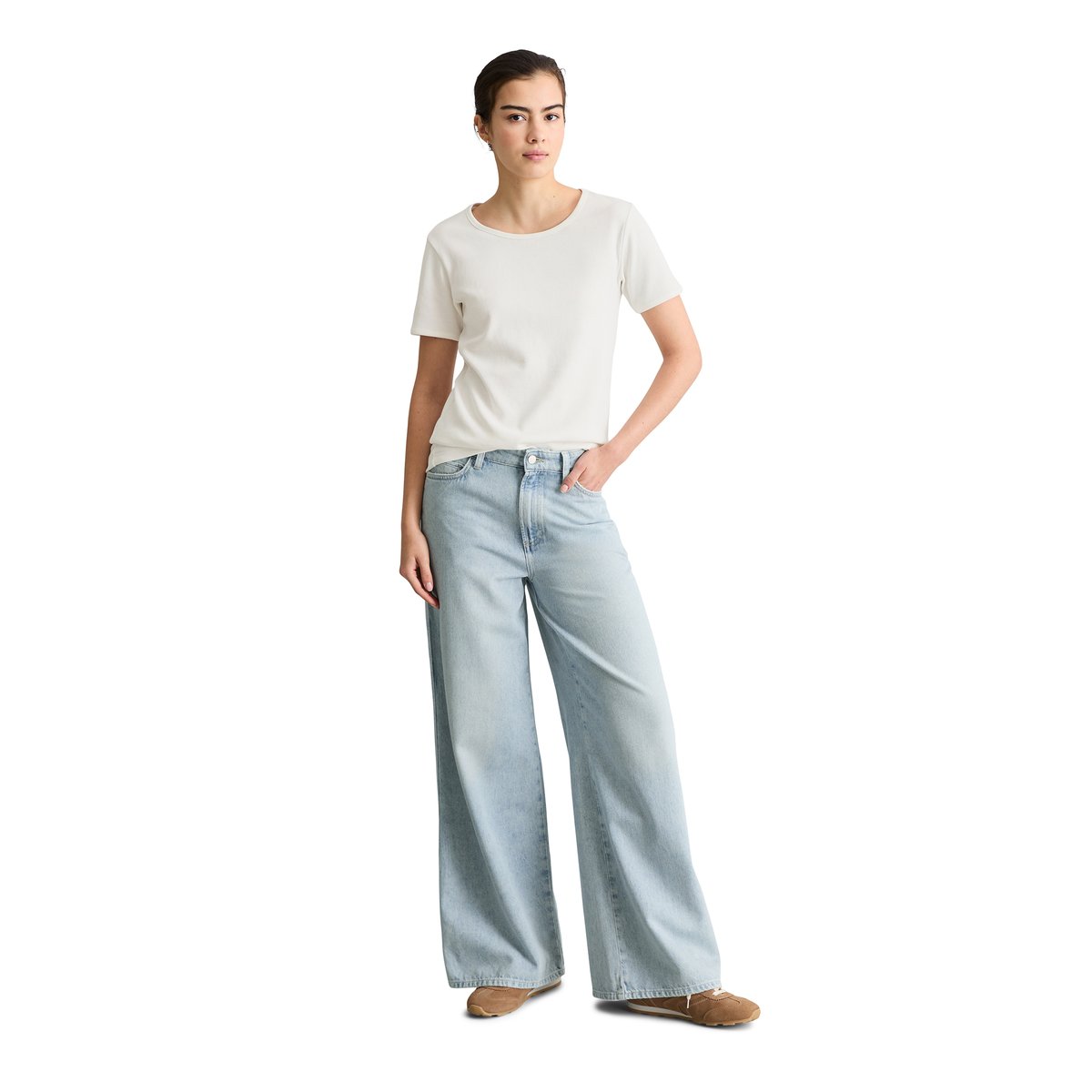 Jeans modèle Anjo extra large en denim rigide bleu clair, MARC O’POLO DENIM