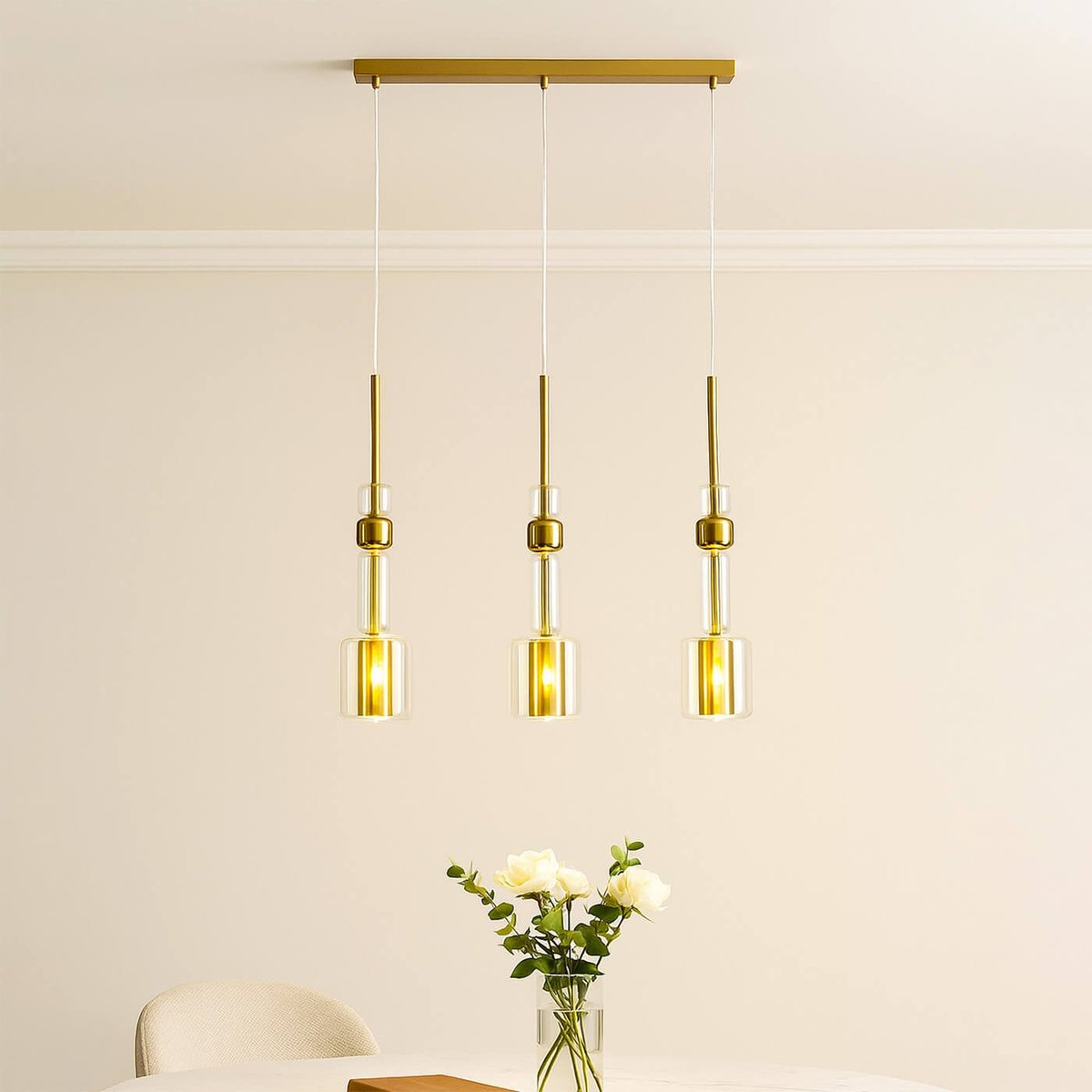 Suspension en verre et acier, CANDY BAR or, KARE DESIGN