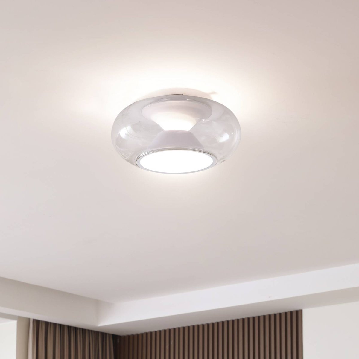Plafonnier en verre moderneLED, Orasa blanc, clair, LUCANDE