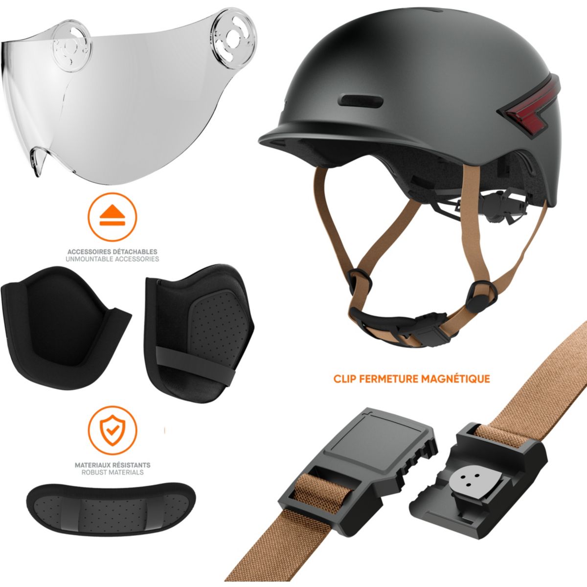 Casque Led Glow gris taille L gris, CASR