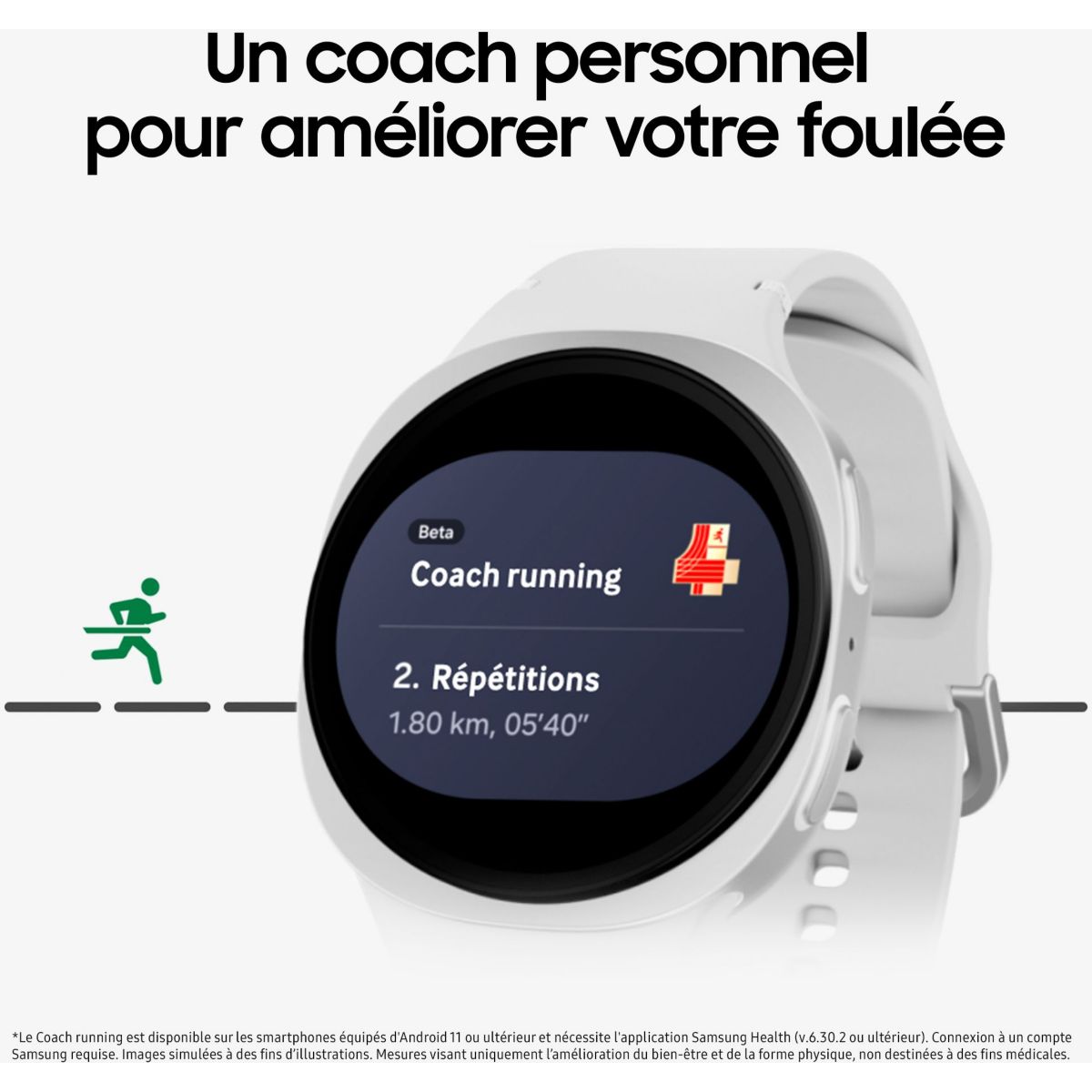 Montre connectée Galaxy Watch8 Argent 40mm BT blanc, SAMSUNG