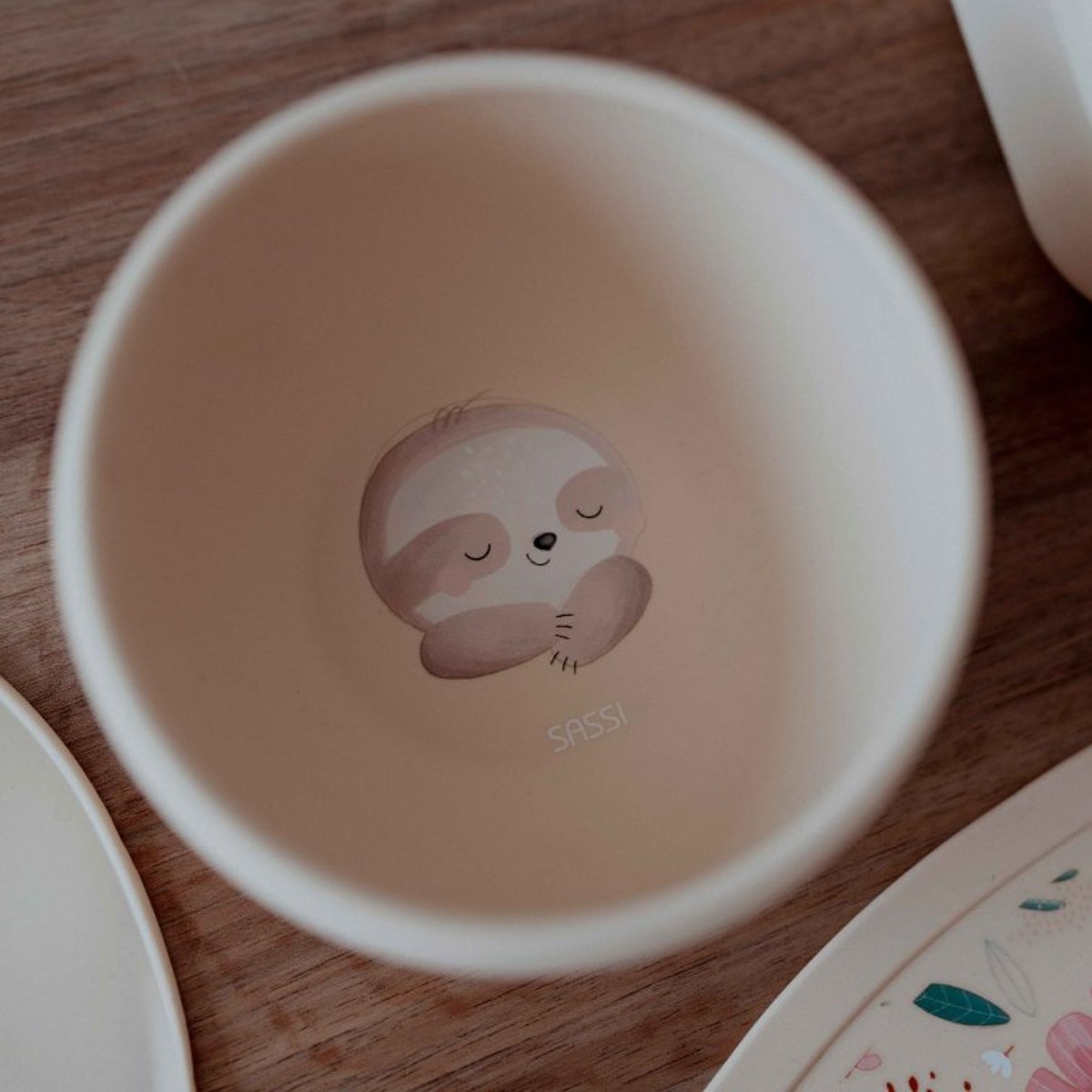 Bol en silicone avec ventouse ANIMAUX beige, SASSI