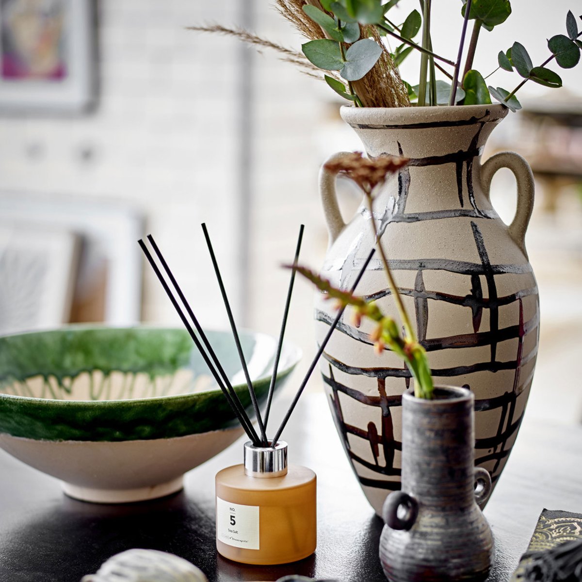 Vase en grès céramique ø16cm - OHANA beige, BLOOMINGVILLE