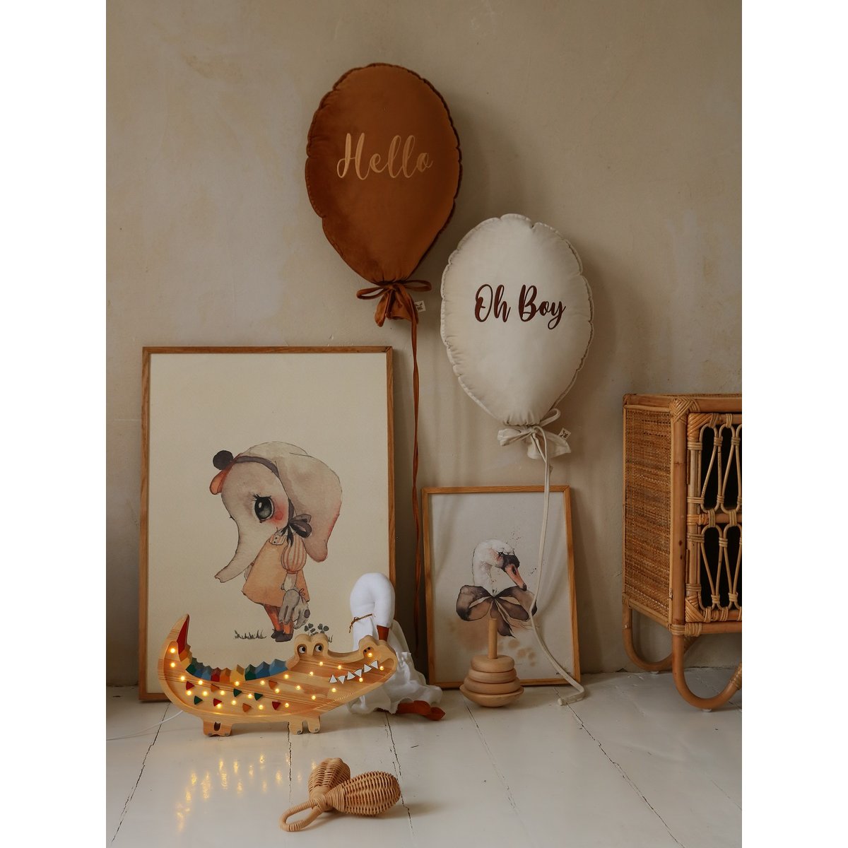 Lampe Veilleuse Crocodile beige, LITTLE LIGHTS