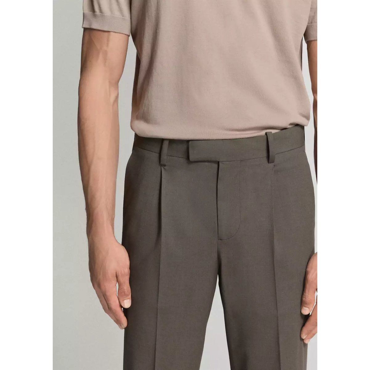 Pantalon costume Boston regular fit marron moyen, MANGO MAN