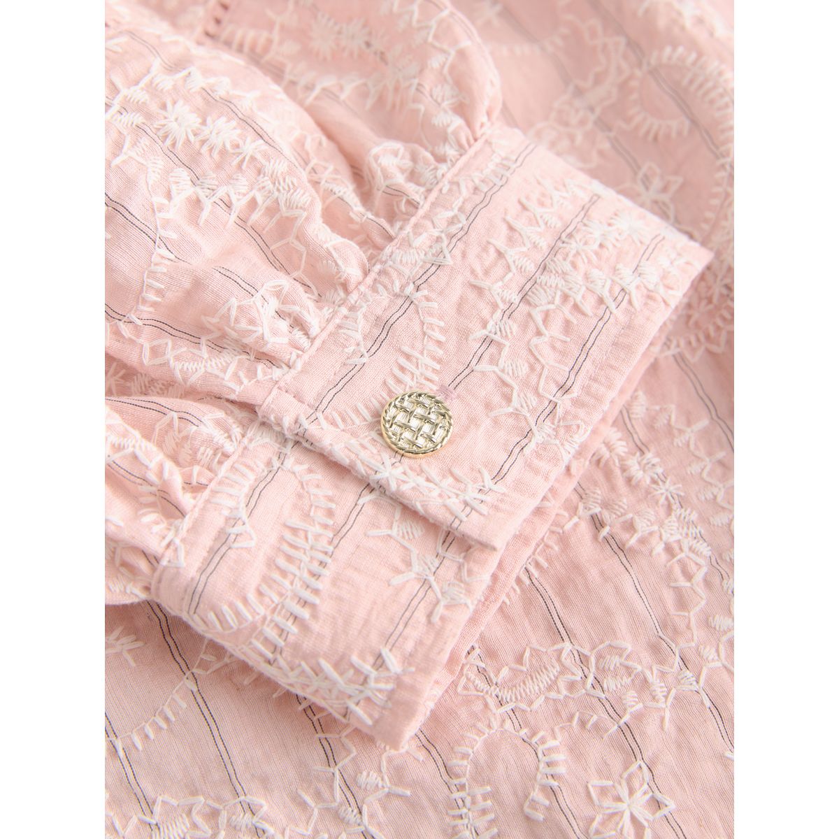 Blouse à motif cachemire brodé et lien au col rose, NEXT