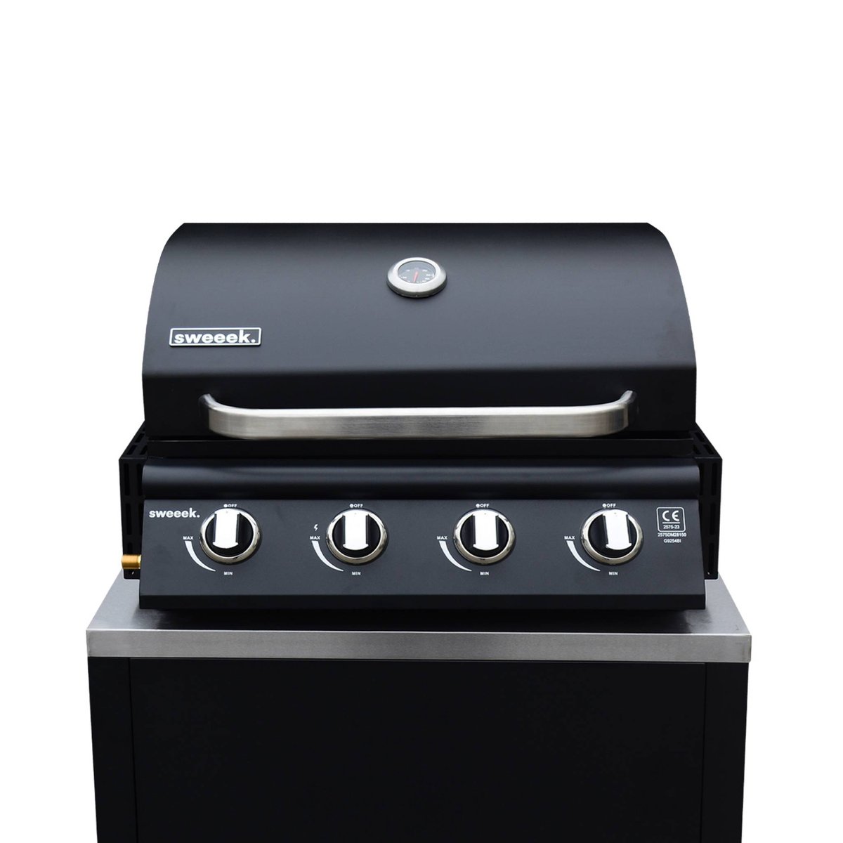 Cuisine extérieure 5 modules acier inoxydable avec barbecue gaz 4 brûleurs GRIMAUD 5 MODULES + BARBECUE GAZ noir, SWEEEK