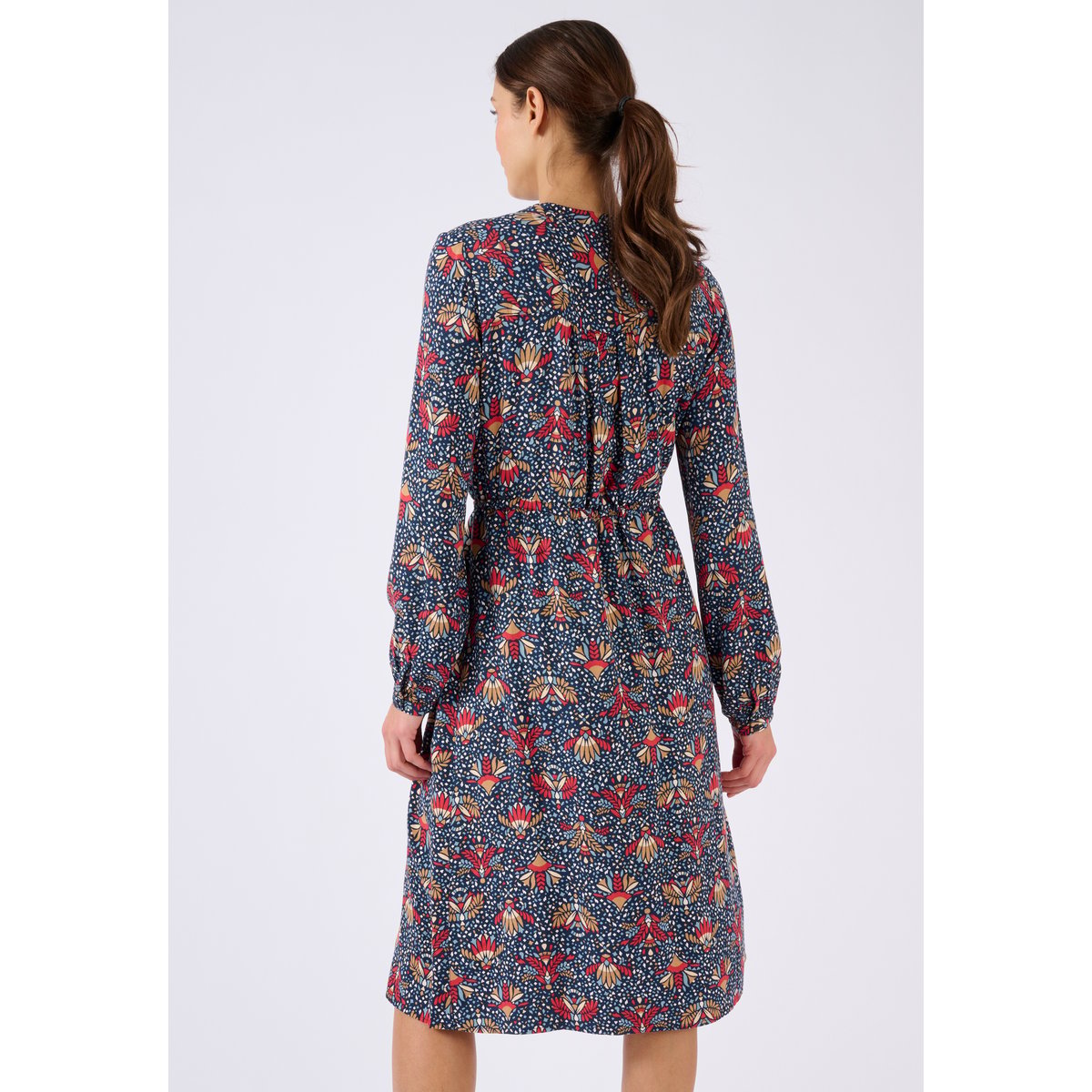Robe pure viscose Lenzing(TM) EcoVero(TM) bleu marine végétal, DAMART