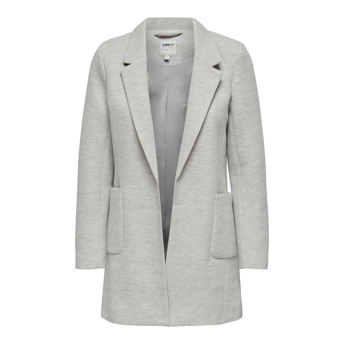 Blazer mi-long gris clair, ONLY