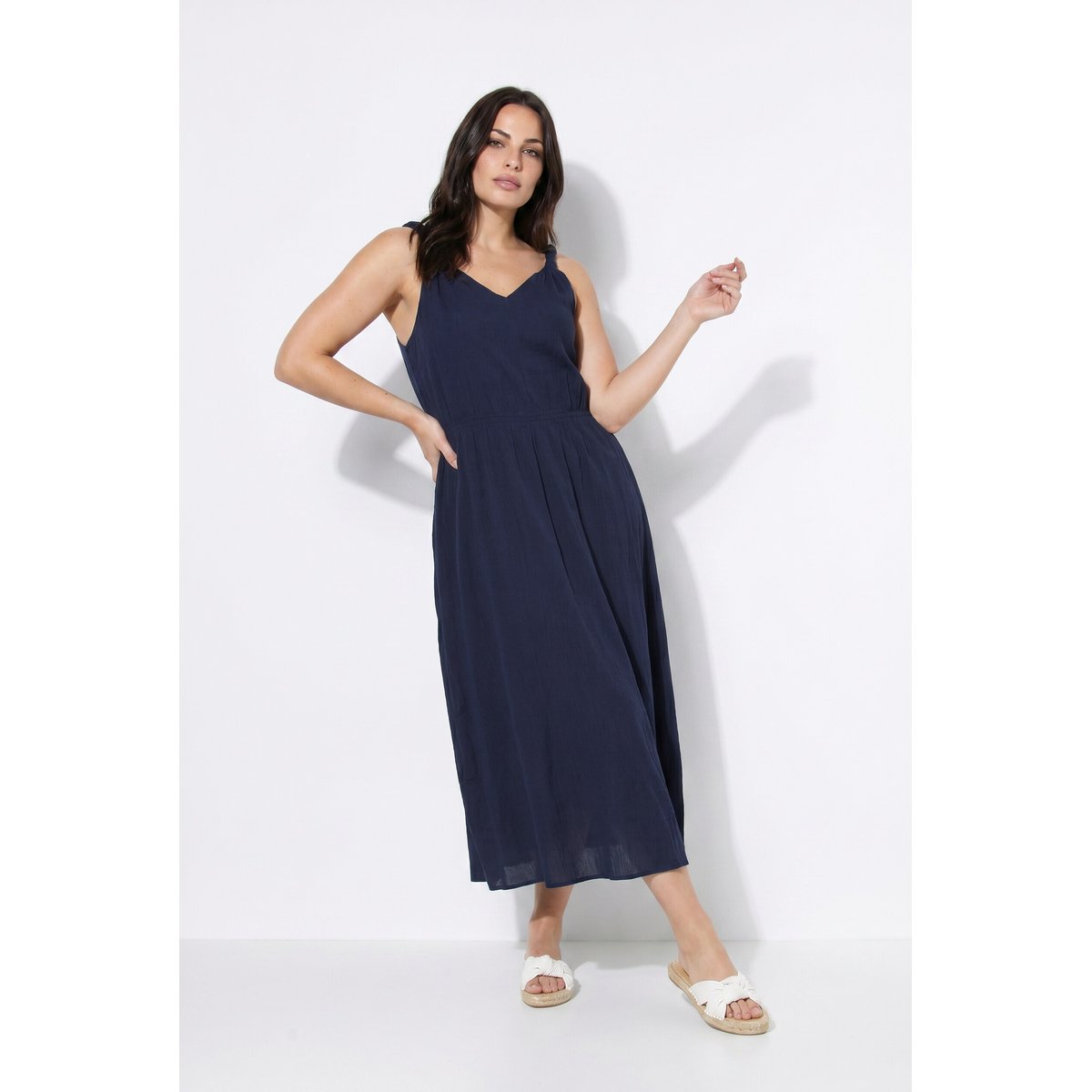 Robe maxi sans manches marine, ULLA POPKEN