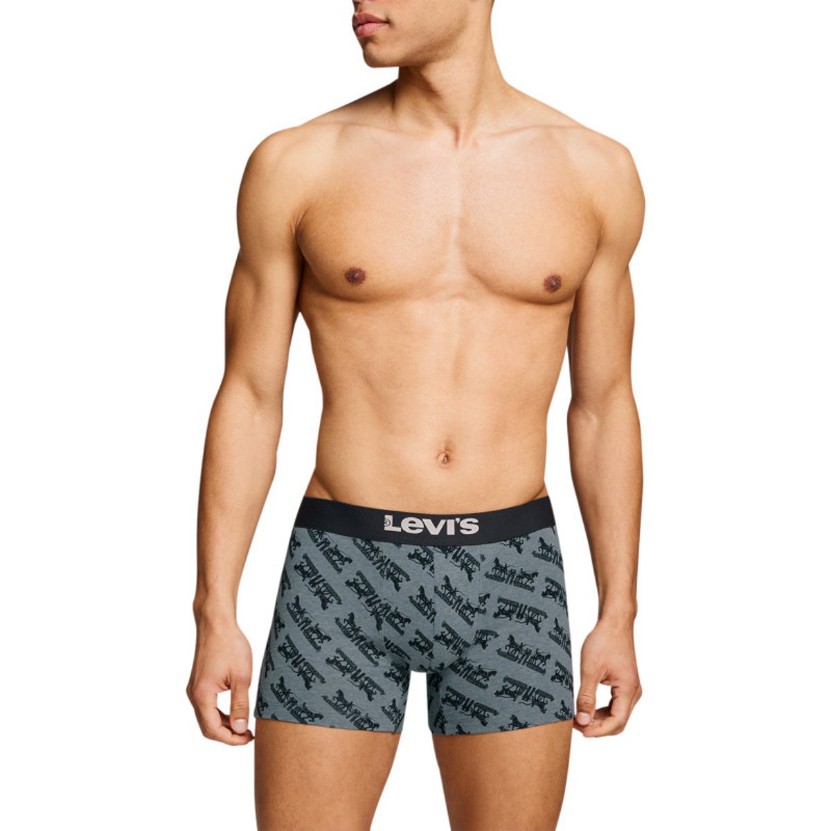 Lot de 3 boxers courts gris et noir en coton avec ceinture élastiquée gris et noir, LEVI'S