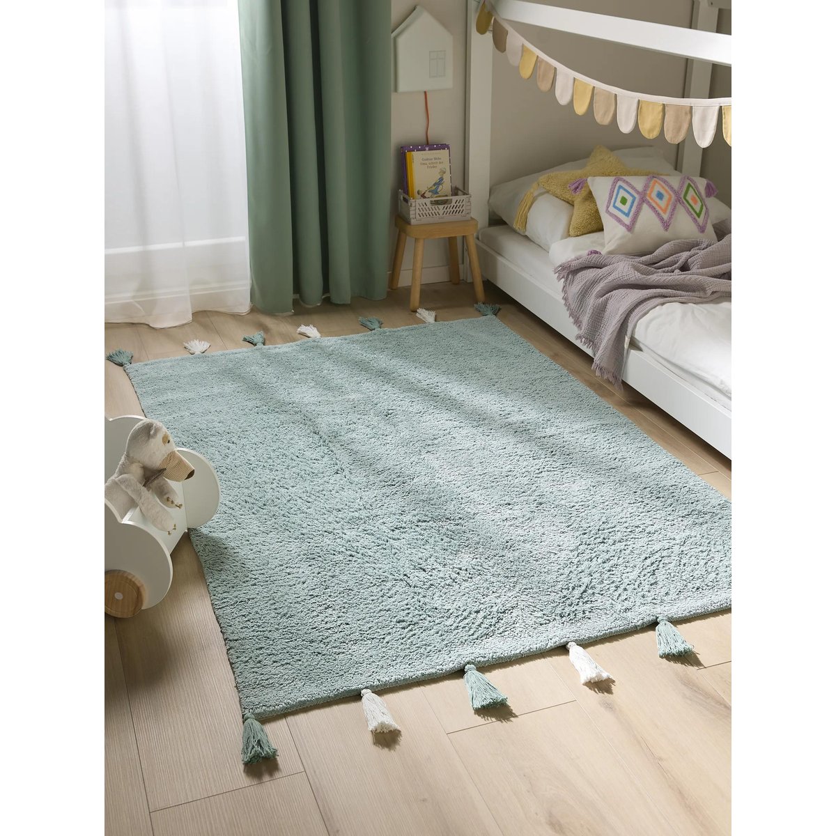 Tapis lavables pour enfants tufté main MALU menthe, BENUTA