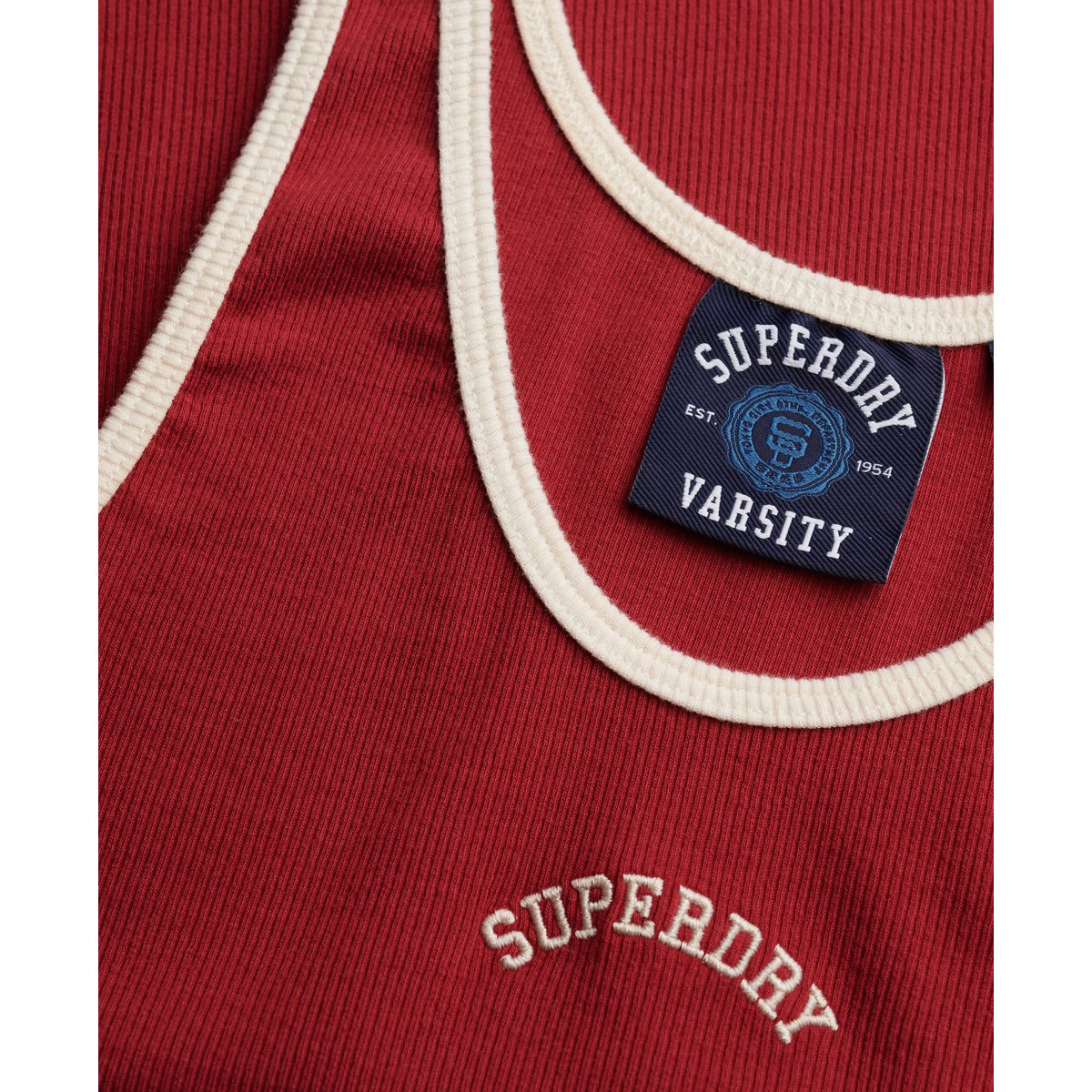 Débardeur Essential Logo à Encolure Arrondie rouge bordeaux, SUPERDRY
