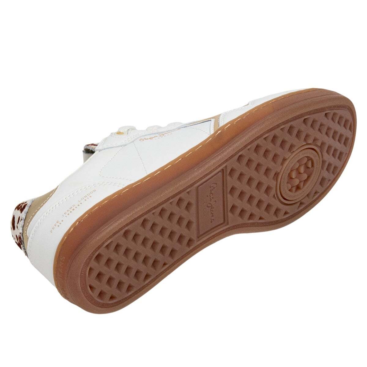 Ball - Baskets En Cuir Avec Détails Imprimé Animal blanc cassé, PEPE JEANS