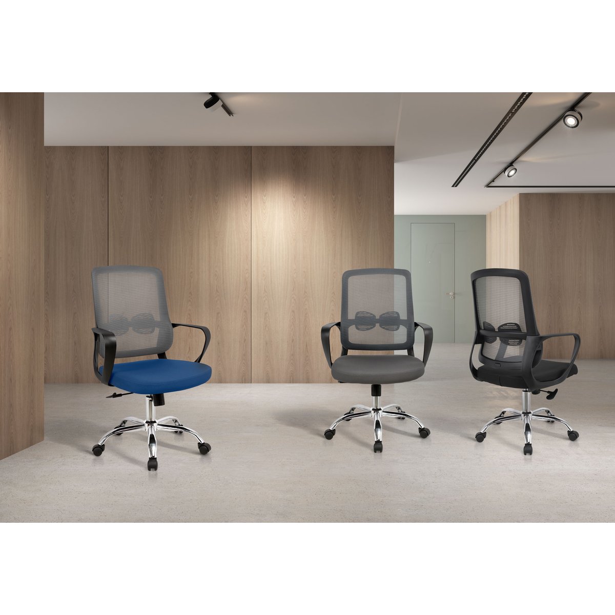 Chaise de bureau, MYLO gris, HISPANOHOGAR