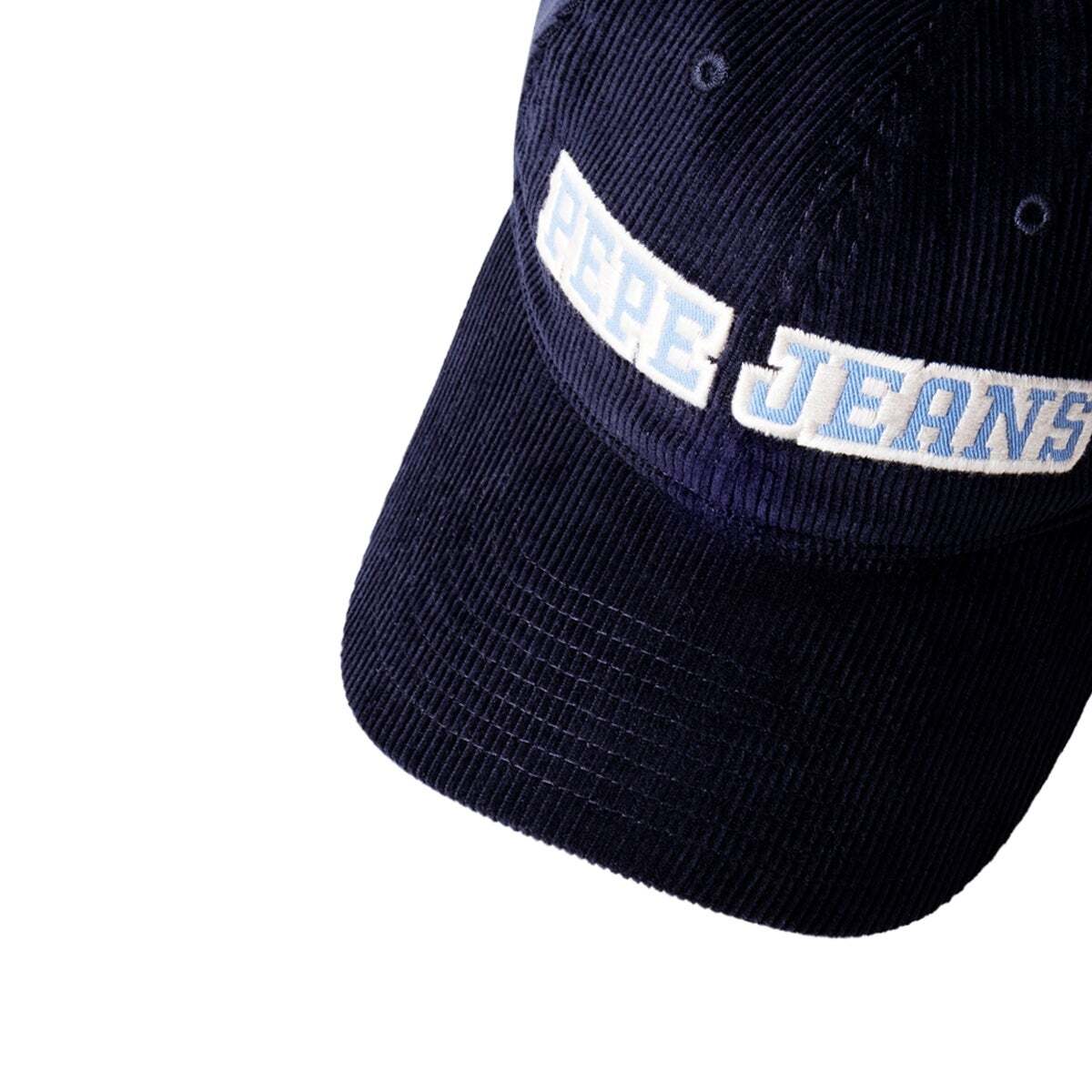 Casquette En Velours Côtelé Avec Logo Brodé bleu dulwich, PEPE JEANS