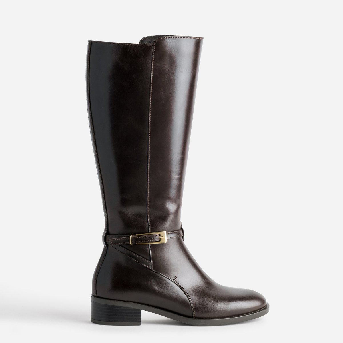 Botte Plate en cuir CLOTILDE chocolat, ERAM