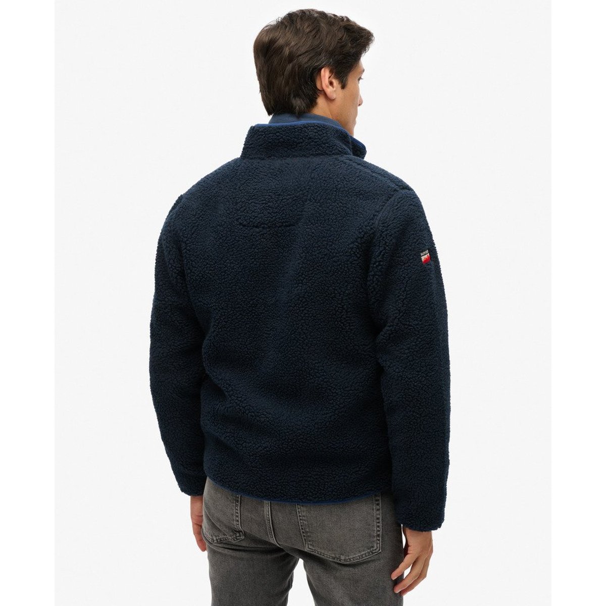 Polaire sherpa zippée bleu marine éclipse, SUPERDRY