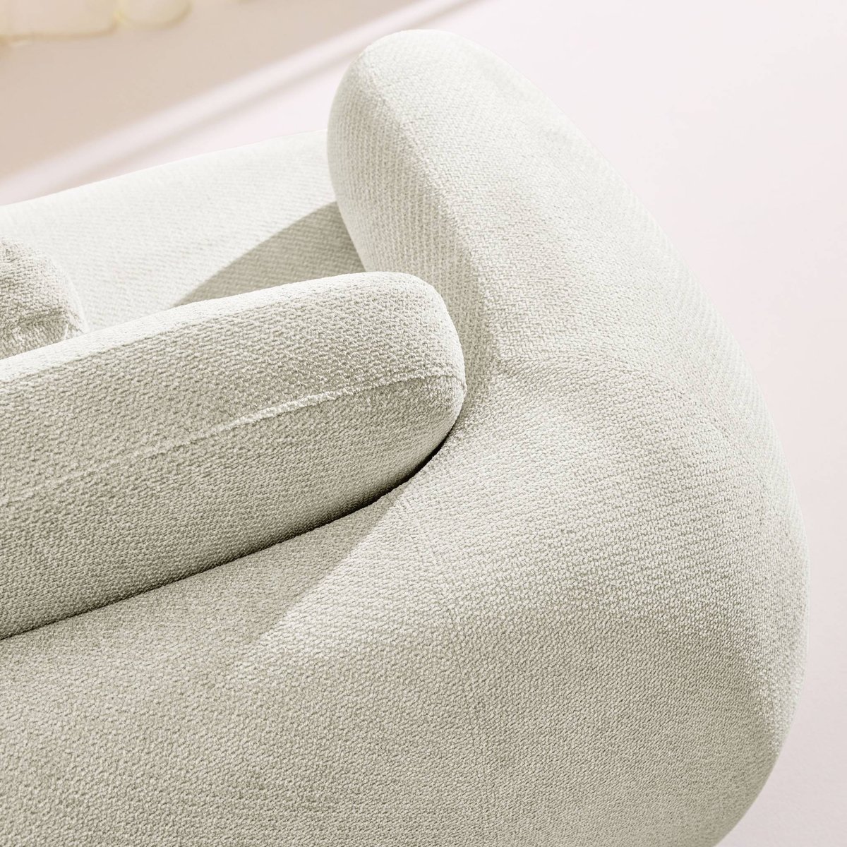 Canapé 3 places tissu chenille CLOUD blanc, SWEEEK