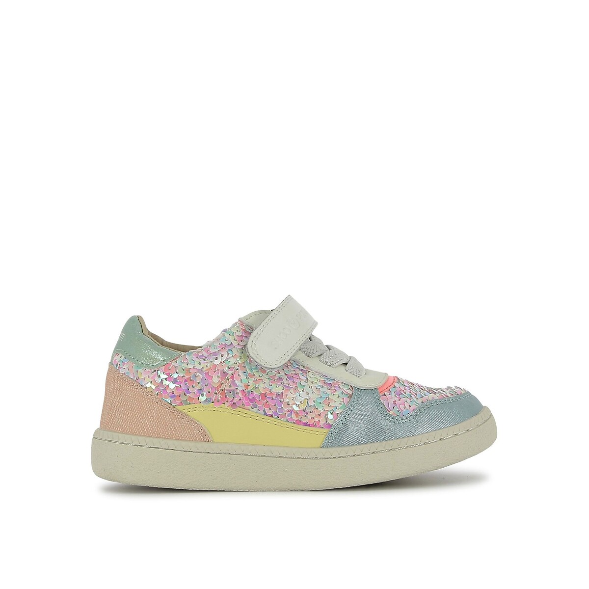 Baskets à scratch et à lacets élastiqués KIX LO CONNECT rose, SHOO POM