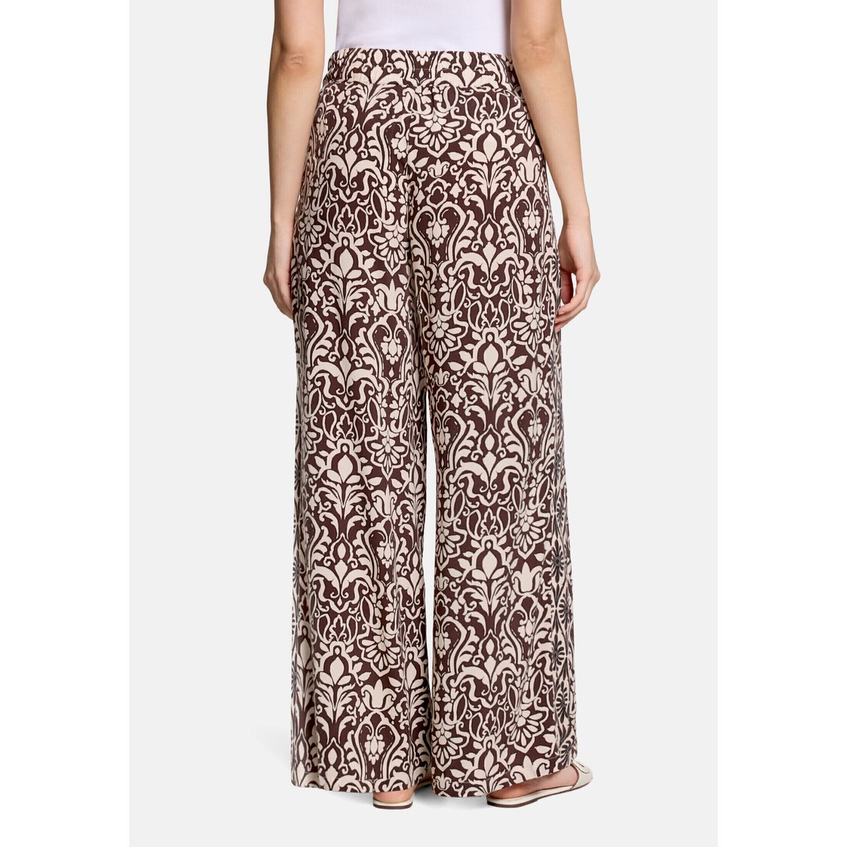 Pantalon palazzo à élastique patch brown/cream, CARTOON