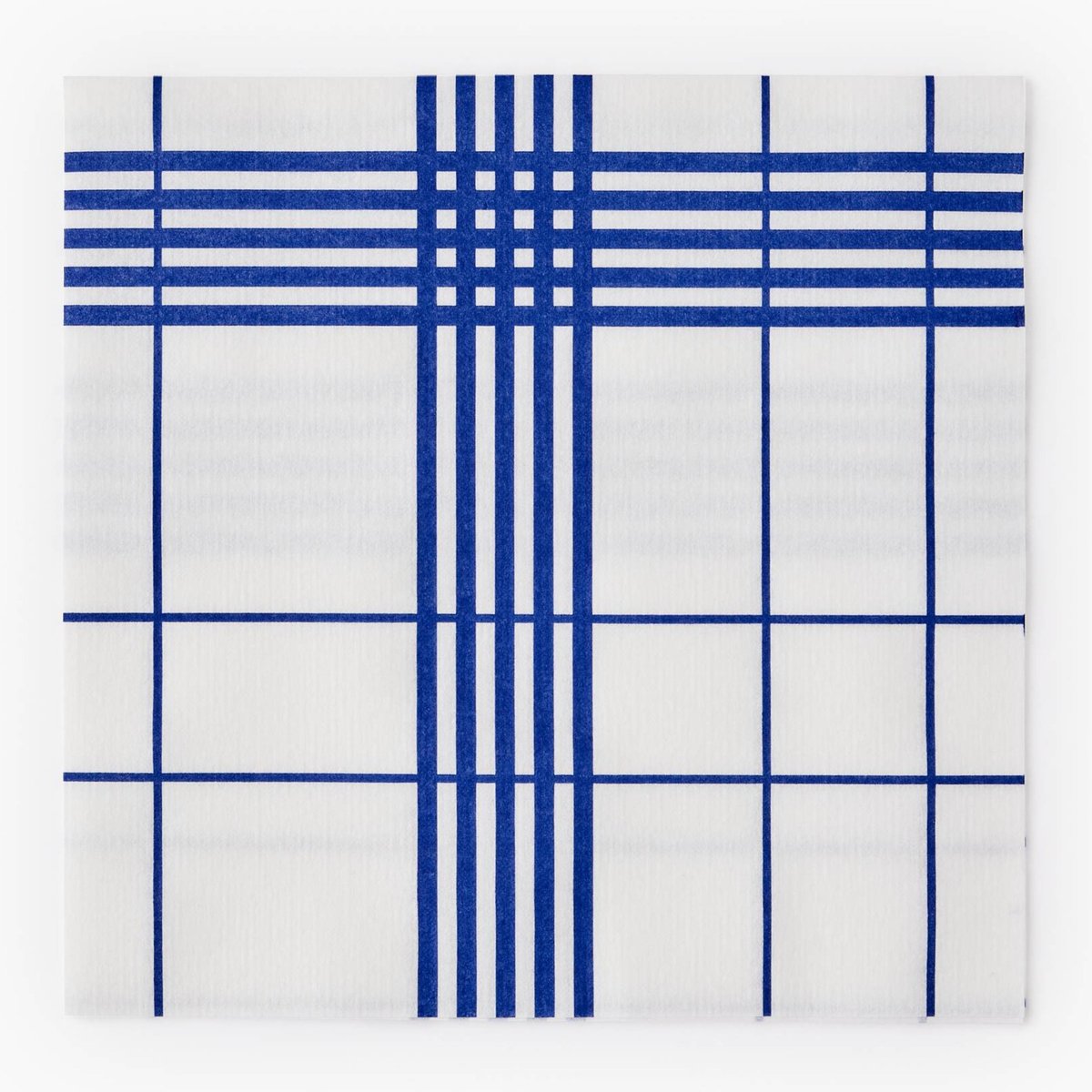 20 serviettes en papier imprimé bistrot, 40x40cm blanc et bleu, MONOPRIX