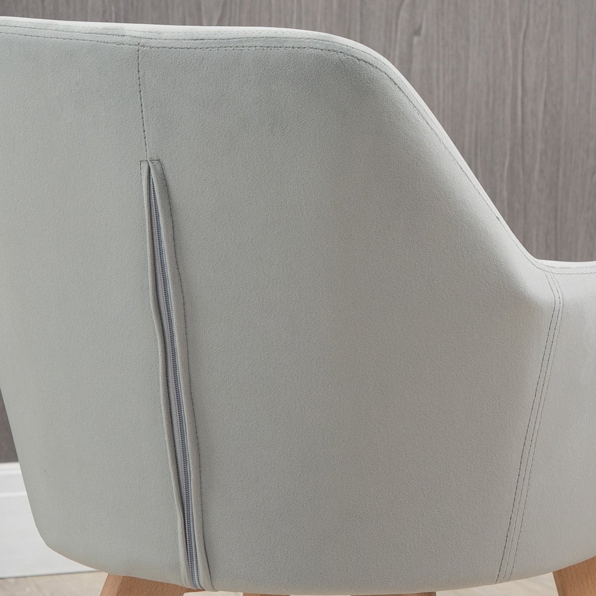 Chaise de salle à manger Tissu polyester gris, HOMCOM