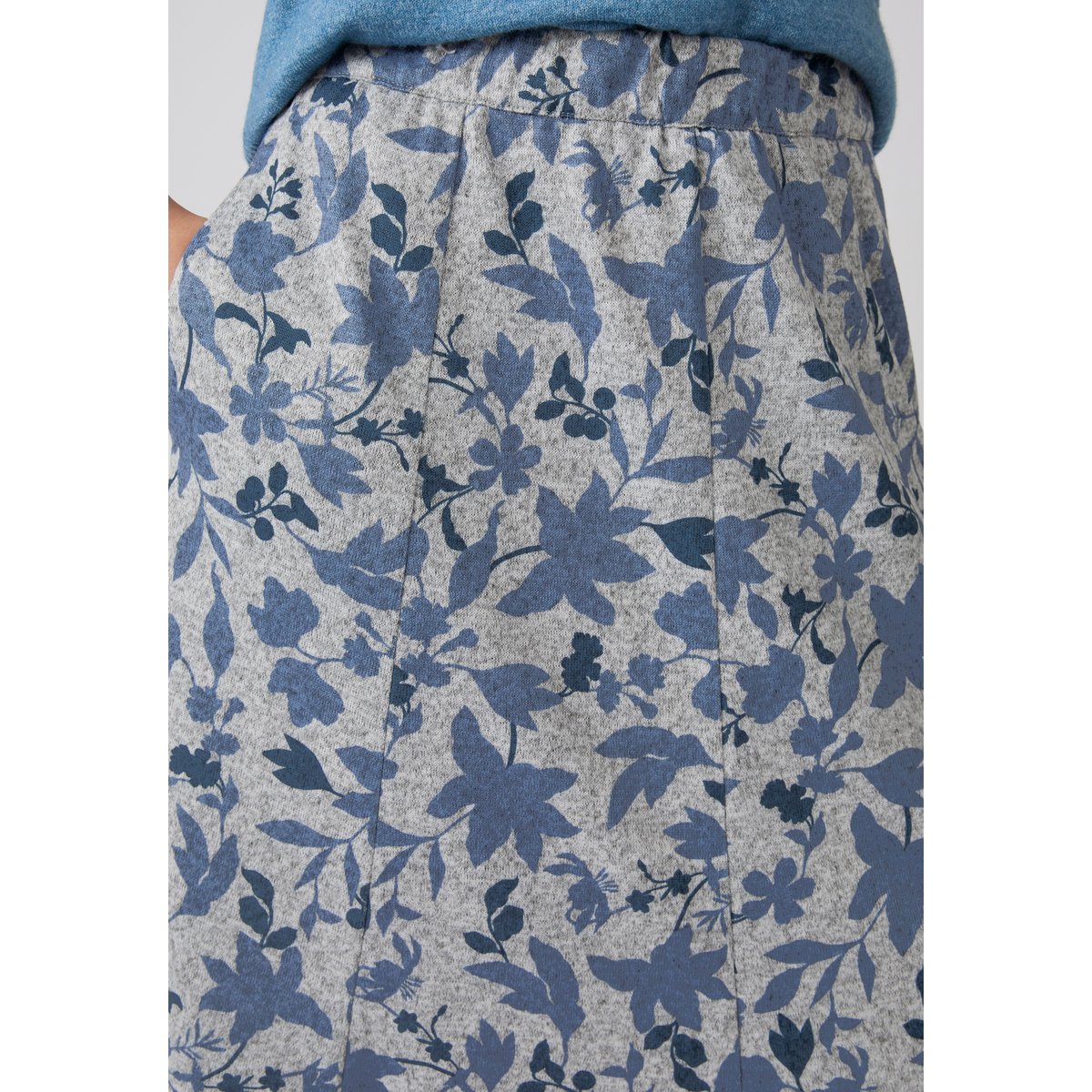 Jupe maille chaude labellisée Thermolactyl bleu feuillage, DAMART