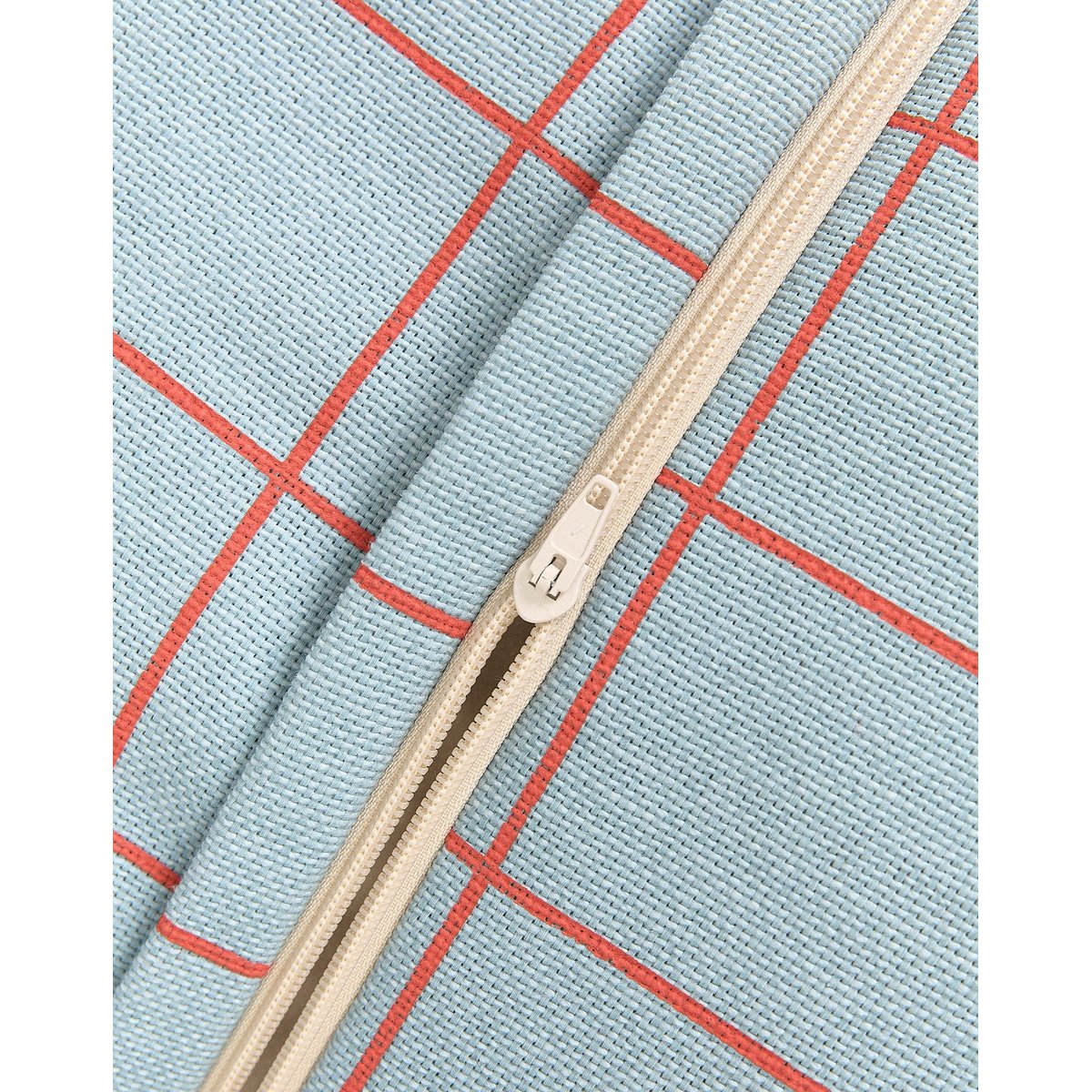 Pouf long - taille adulte - VIBES grid bleue et rouge, NOBODINOZ