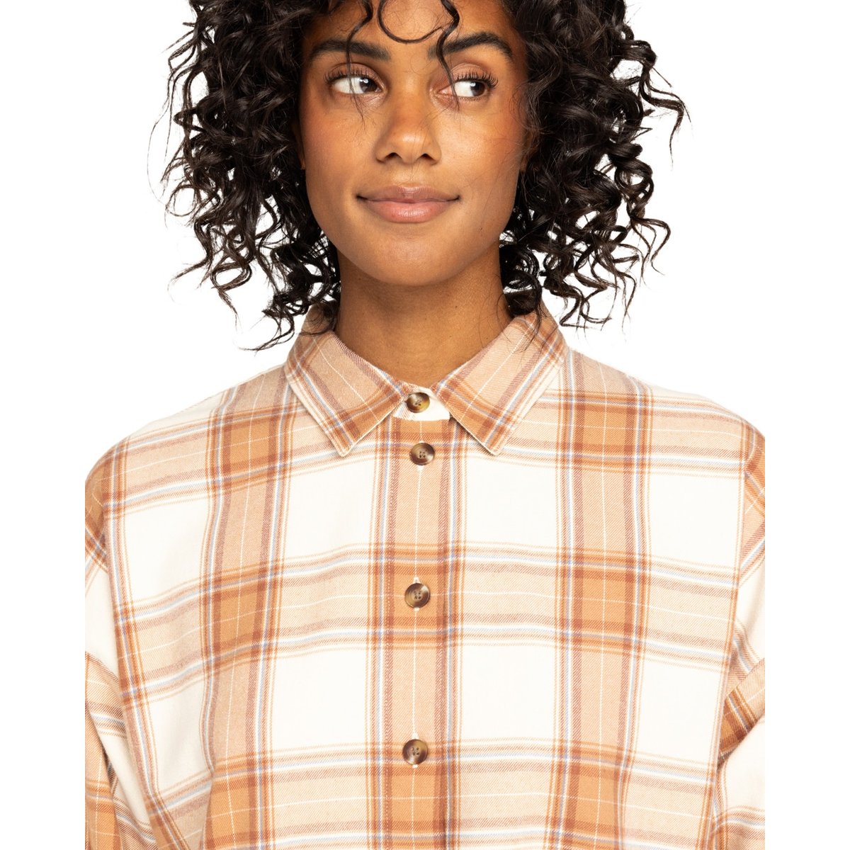 Robe chemise AQUA WAVES. beige parchement paradise plaid, ROXY