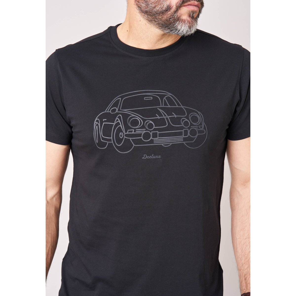 T-shirt regular homme en 100% coton avec imprimé en relief DUSTBORN black, DEELUXE