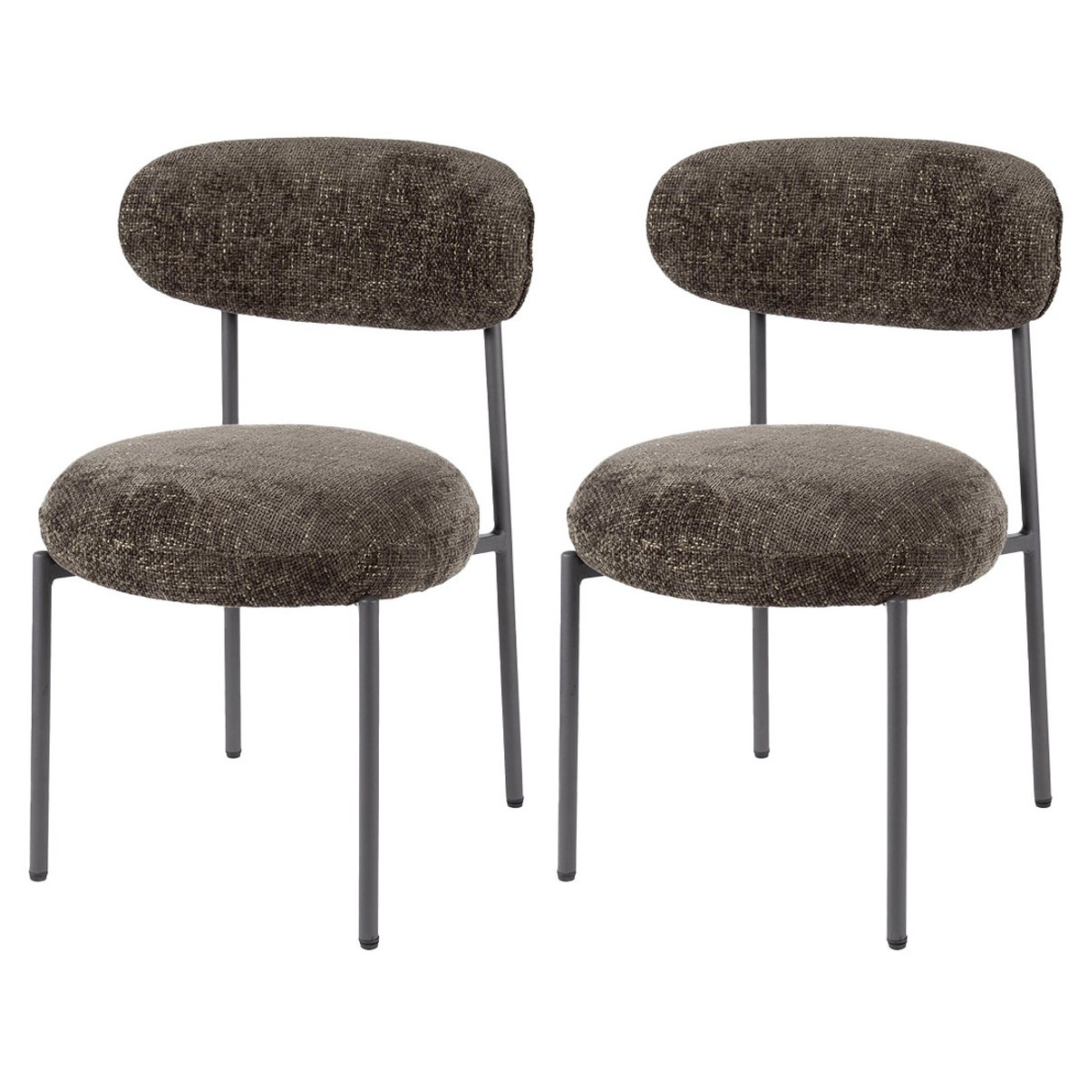 Lot de deux Chaises - ADELIA marron, BEST MOBILIER