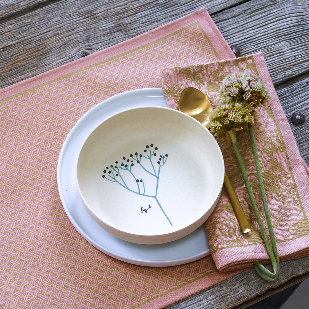 Set de table enduit en Coton, OSMOSE TRESSAGE tremiere, LE JACQUARD FRANCAIS