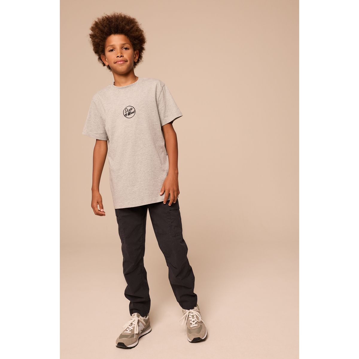 Pantalon cargo large fuselé noir, NEXT