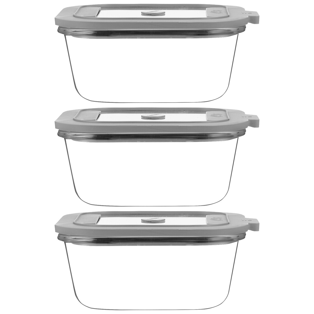 Set of 3 Fresh Storage 0.8L Square Food Storage transparent, KILNER