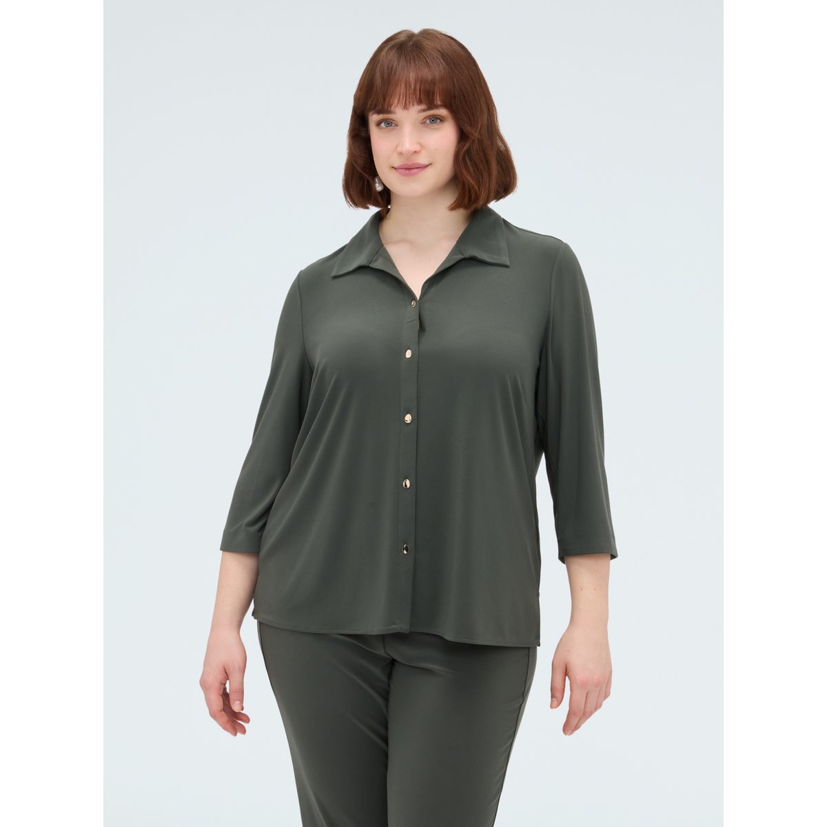 Chemise avec col verde militare, FIORELLA RUBINO