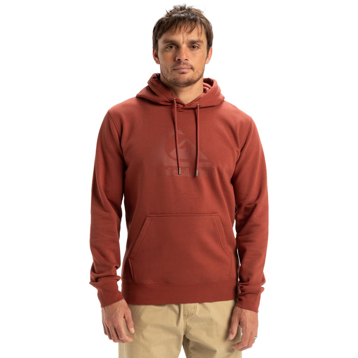 Sweat à capuche logo marron henna, QUIKSILVER
