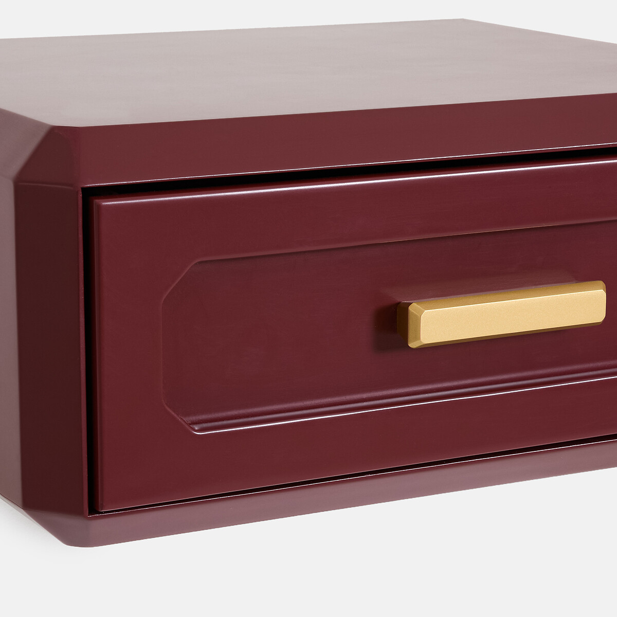 Mesa de cabeceira de parede, lacada, 1 gaveta, PAULI bordeaux, LA REDOUTE INTERIEURS