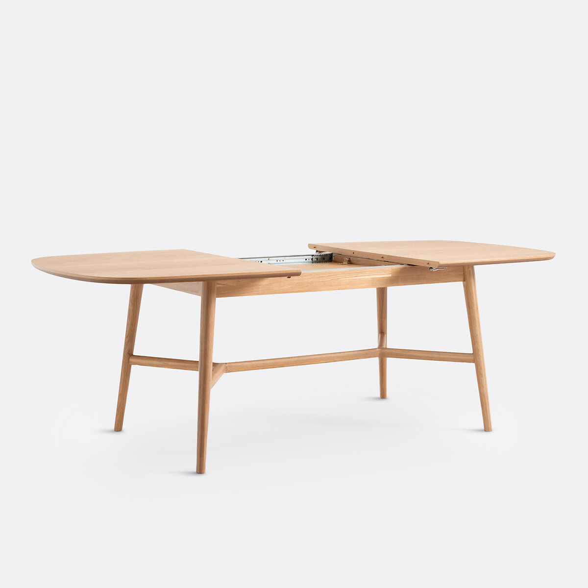 Mesa de comedor extensible, en madera de roble y chapado, de 6 a 8 cubiertos, YVAN roble, LA REDOUTE INTERIEURS