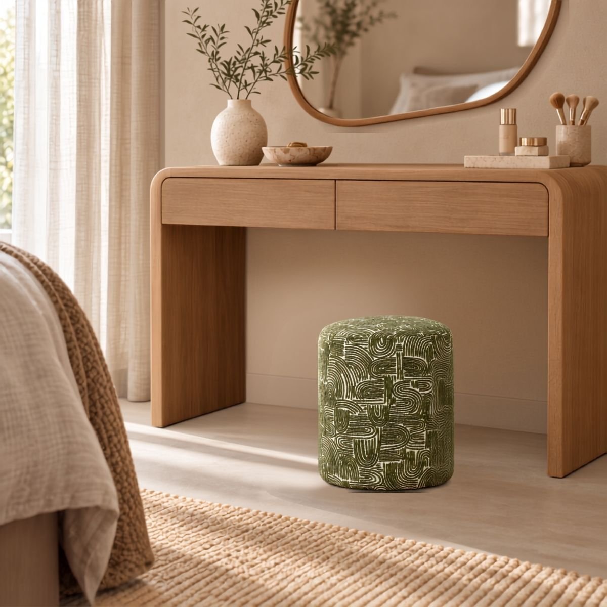 Tabouret GROOVE vert, MICA DECORATIONS