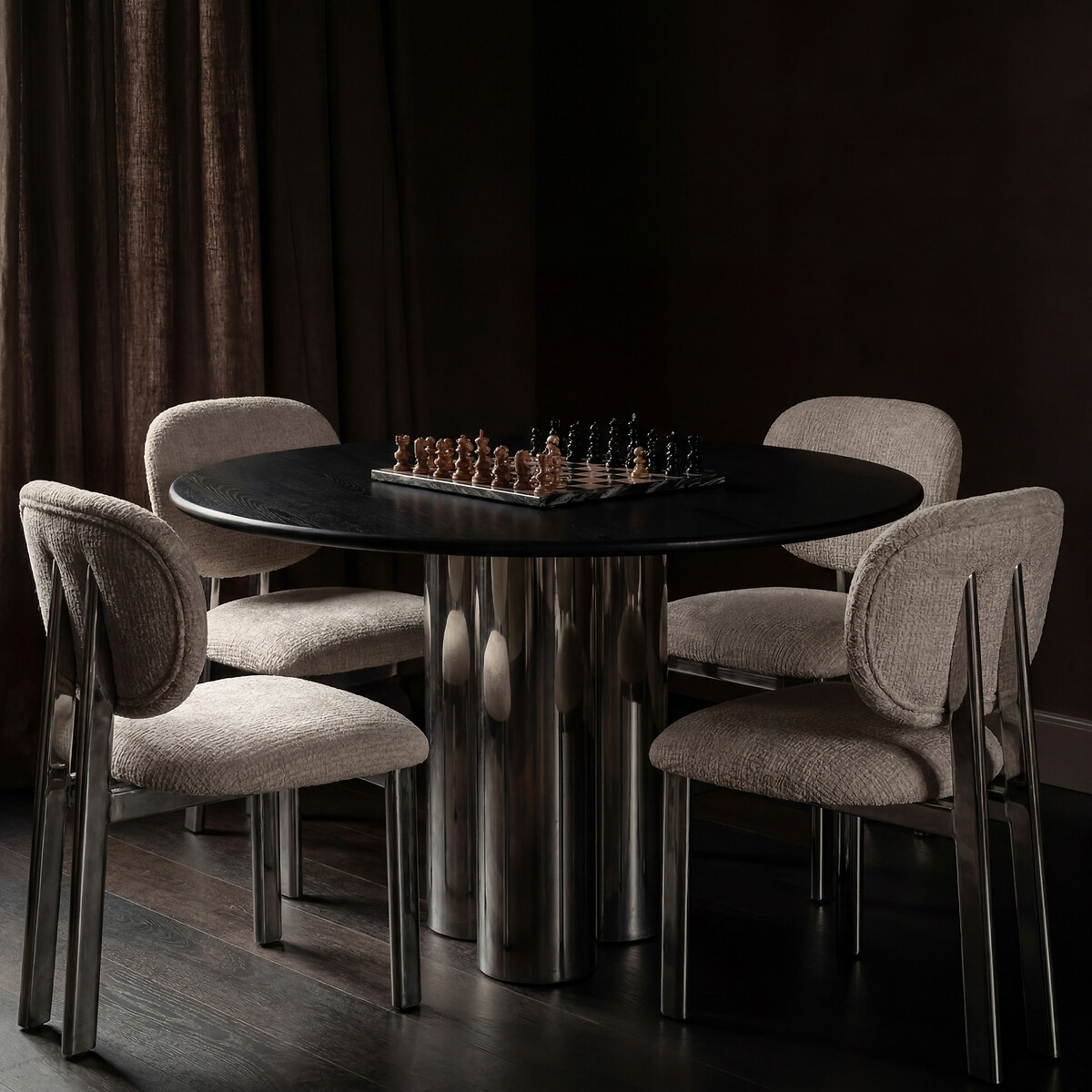 Awari Chenille Upholstered Dining Chair cream, ÉDITÉ