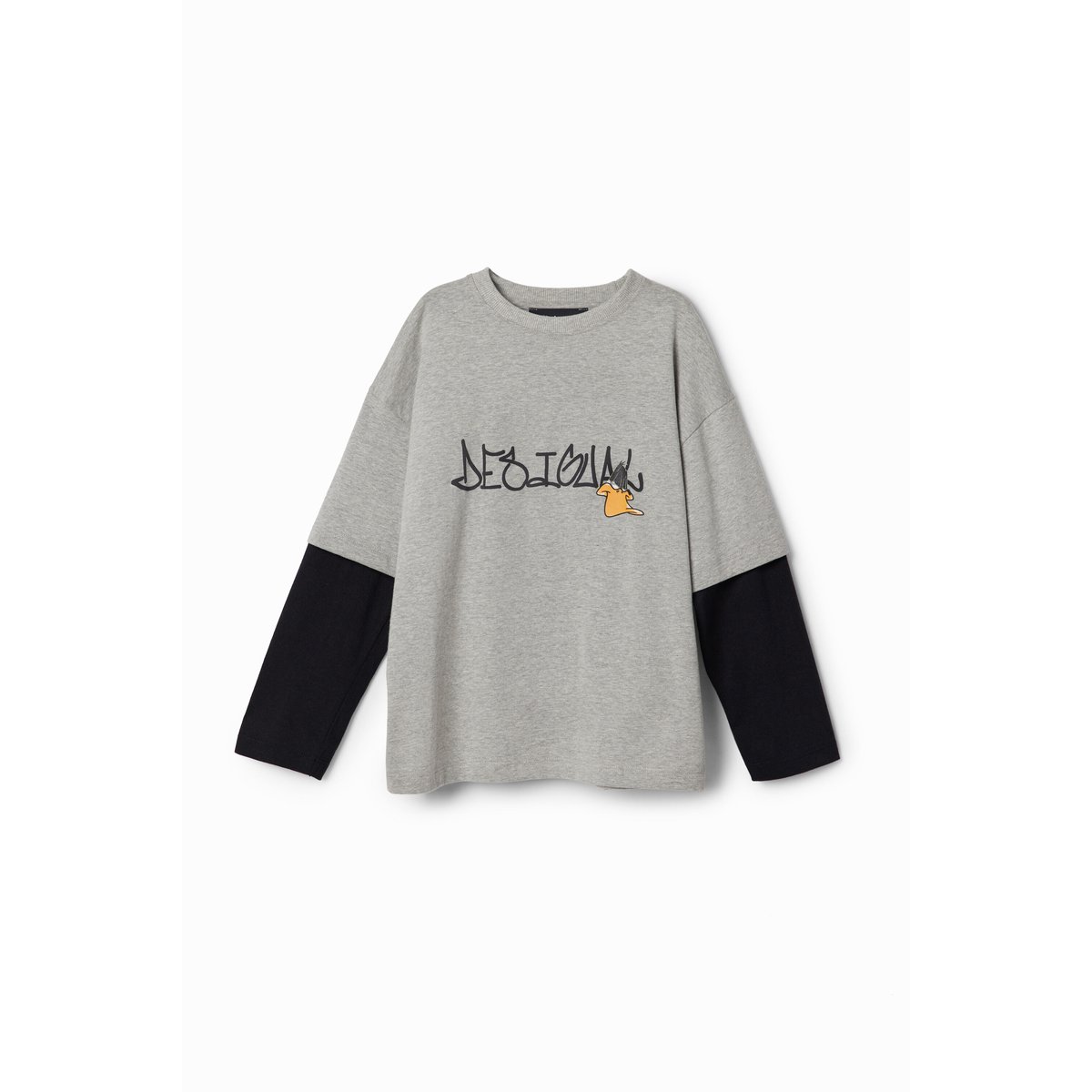 T-shirt manches doubles Looney Tunes gris, DESIGUAL