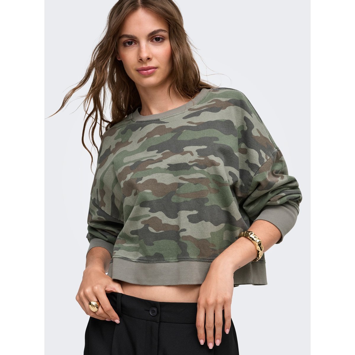 Sweat-Shirt taupe gray, ONLY