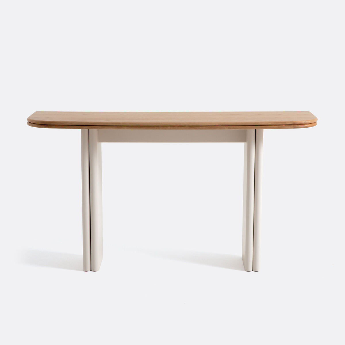 Mesa consola en dos materiales, de 2 a 4 comensales, Piana color roble/blanco, LA REDOUTE INTERIEURS