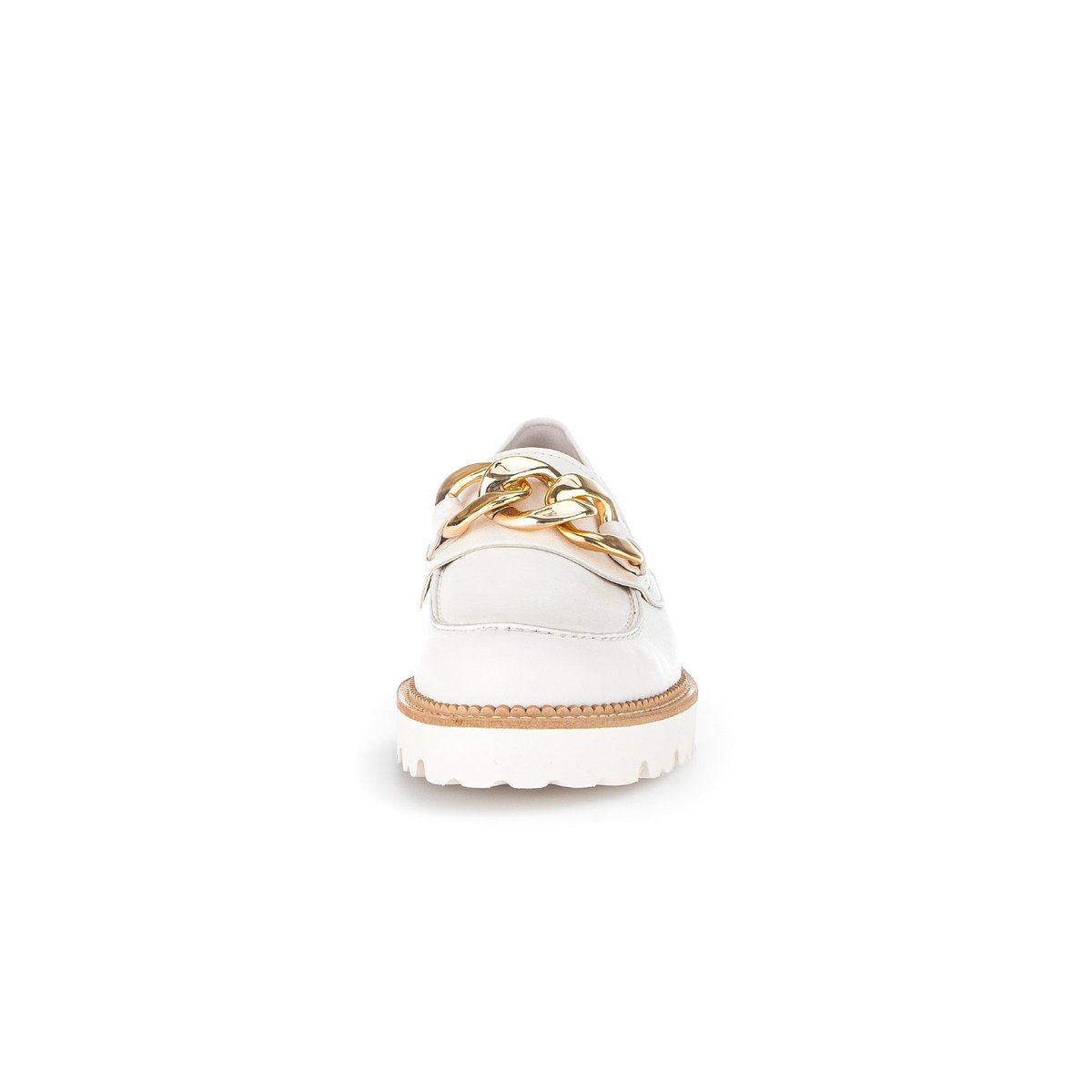 Mocassins en cuir lisse à talon décroché ecru, GABOR