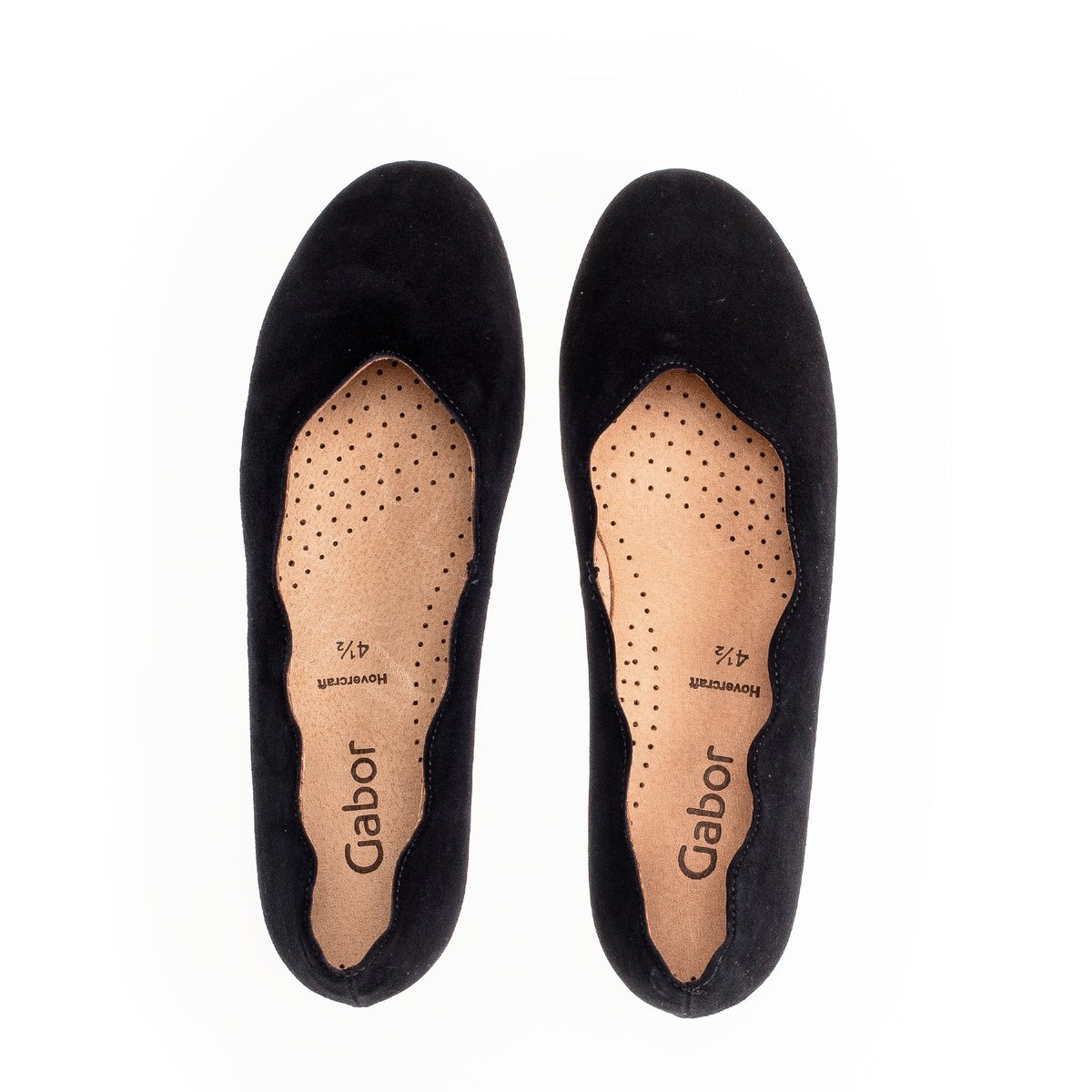 Ballerines en velours à talon décroché noir velours, GABOR