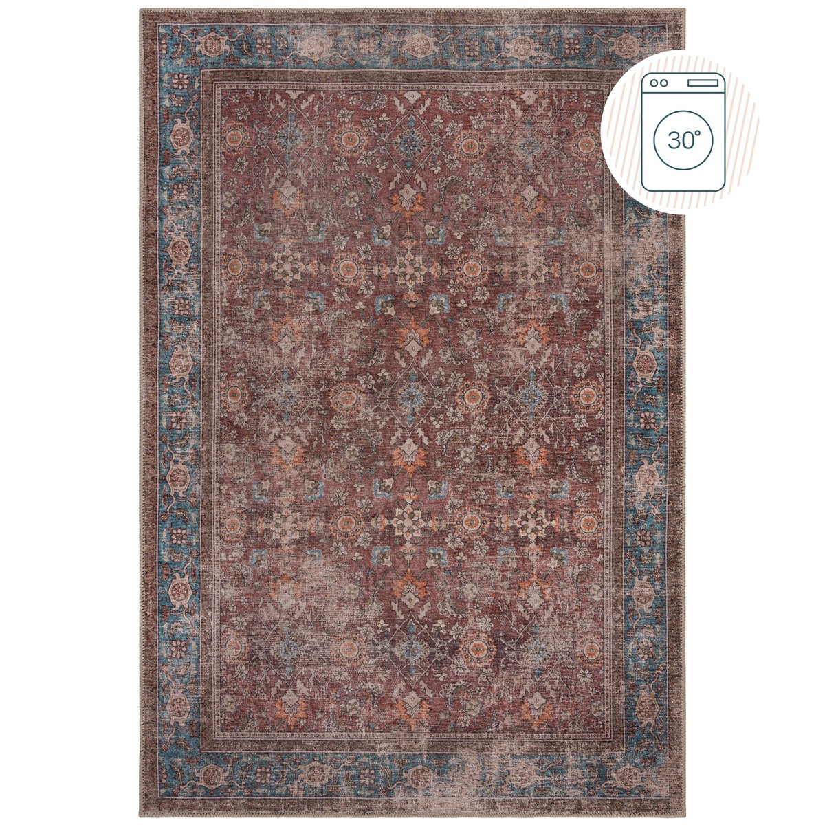 Tapis lavable CYRA rouge, FLAIR RUGS