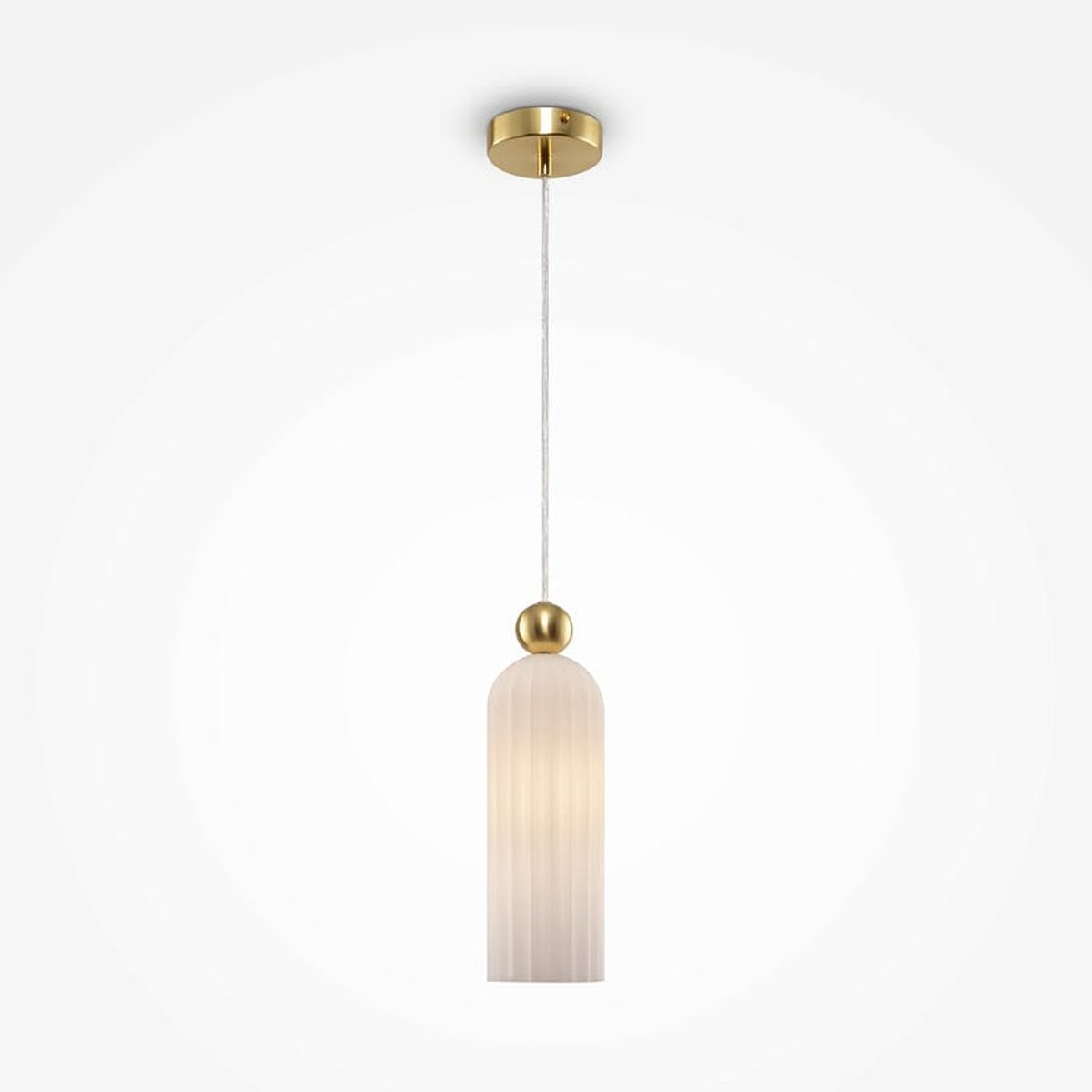 Suspension de cuisine cylindre en verre SOLANA blanc, PIER IMPORT