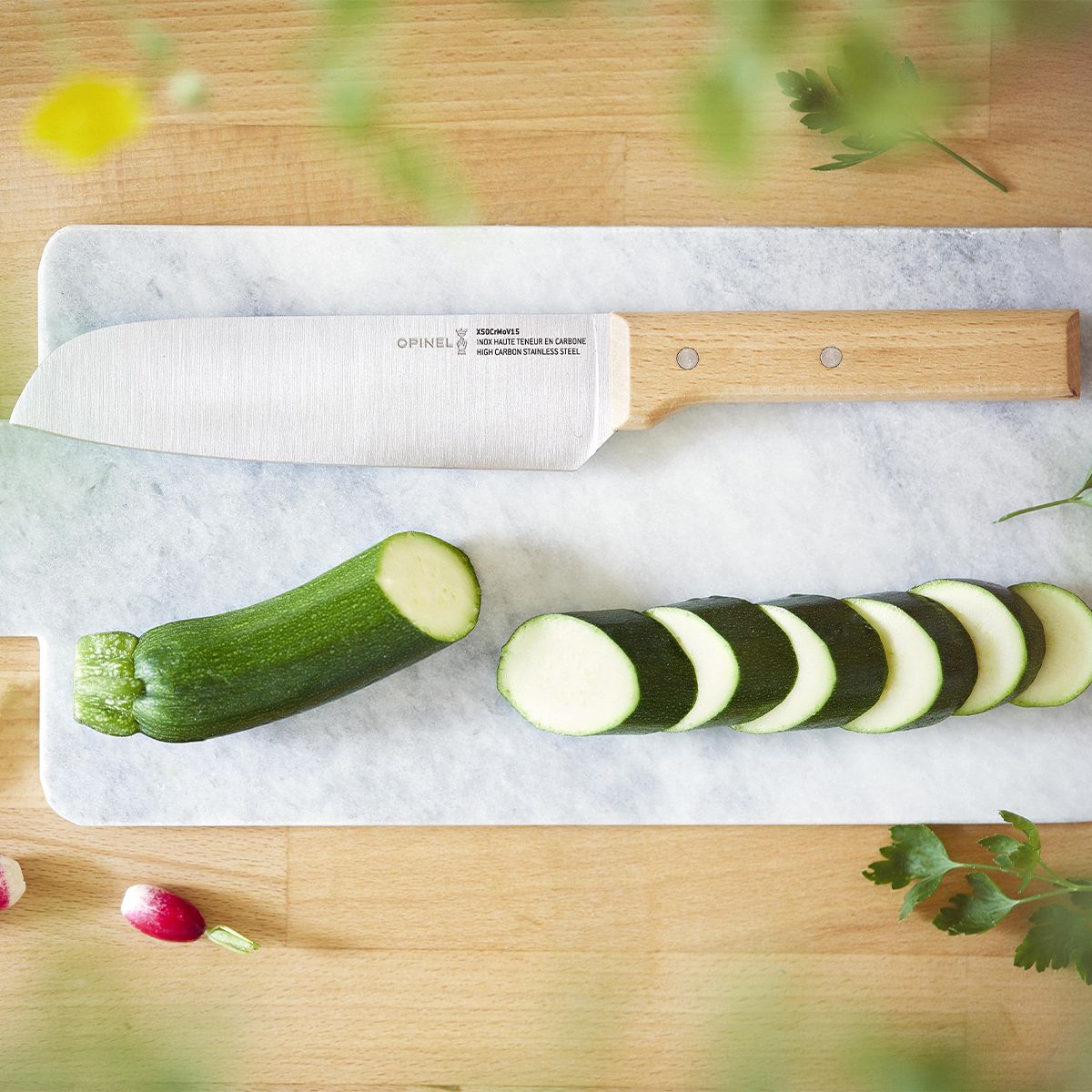 Couteau japonais Santoku Parallèle No119 bois, OPINEL